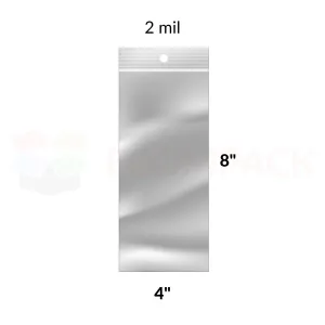 Reclosable Poly Bags 2mil Clear 4" x 8" 1000/bx