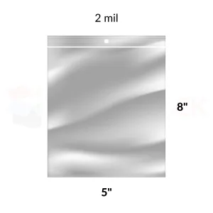 Reclosable Poly Bags 2mil Clear 5" x 8" 1000/bx