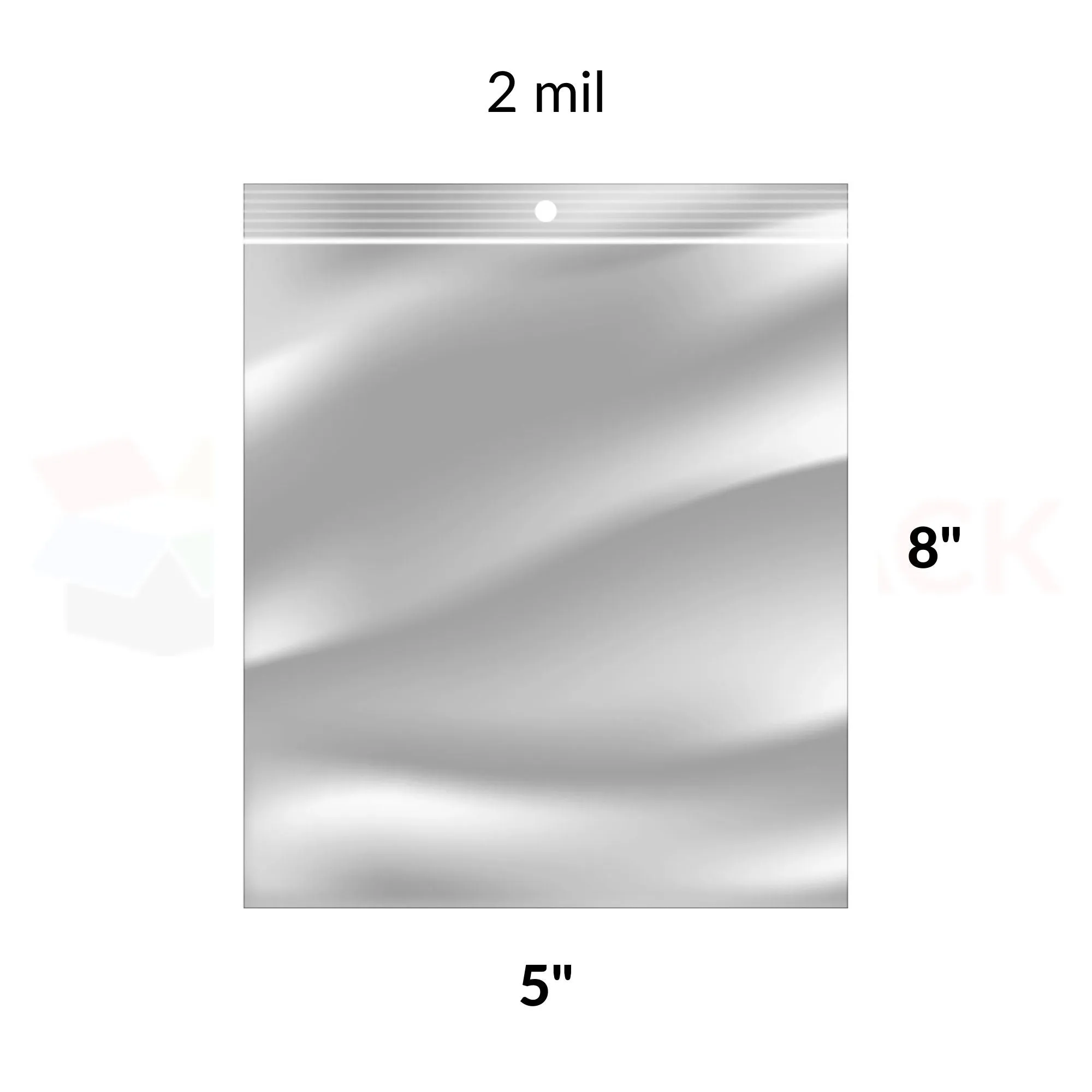 Reclosable Poly Bags 2mil Clear 5" x 8" 1000/bx
