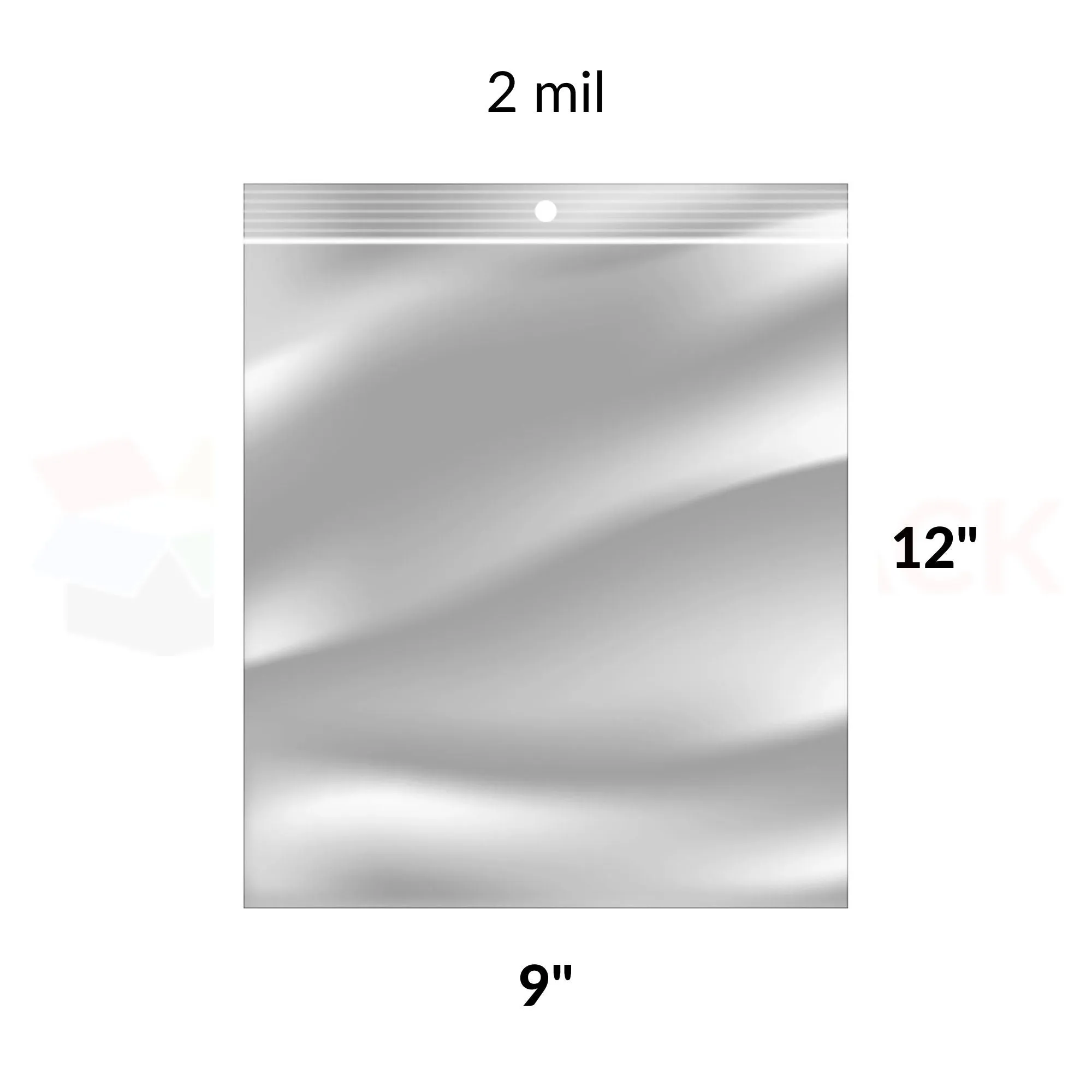 Reclosable Poly Bags 2mil Clear 9" x 12" 1000/bx