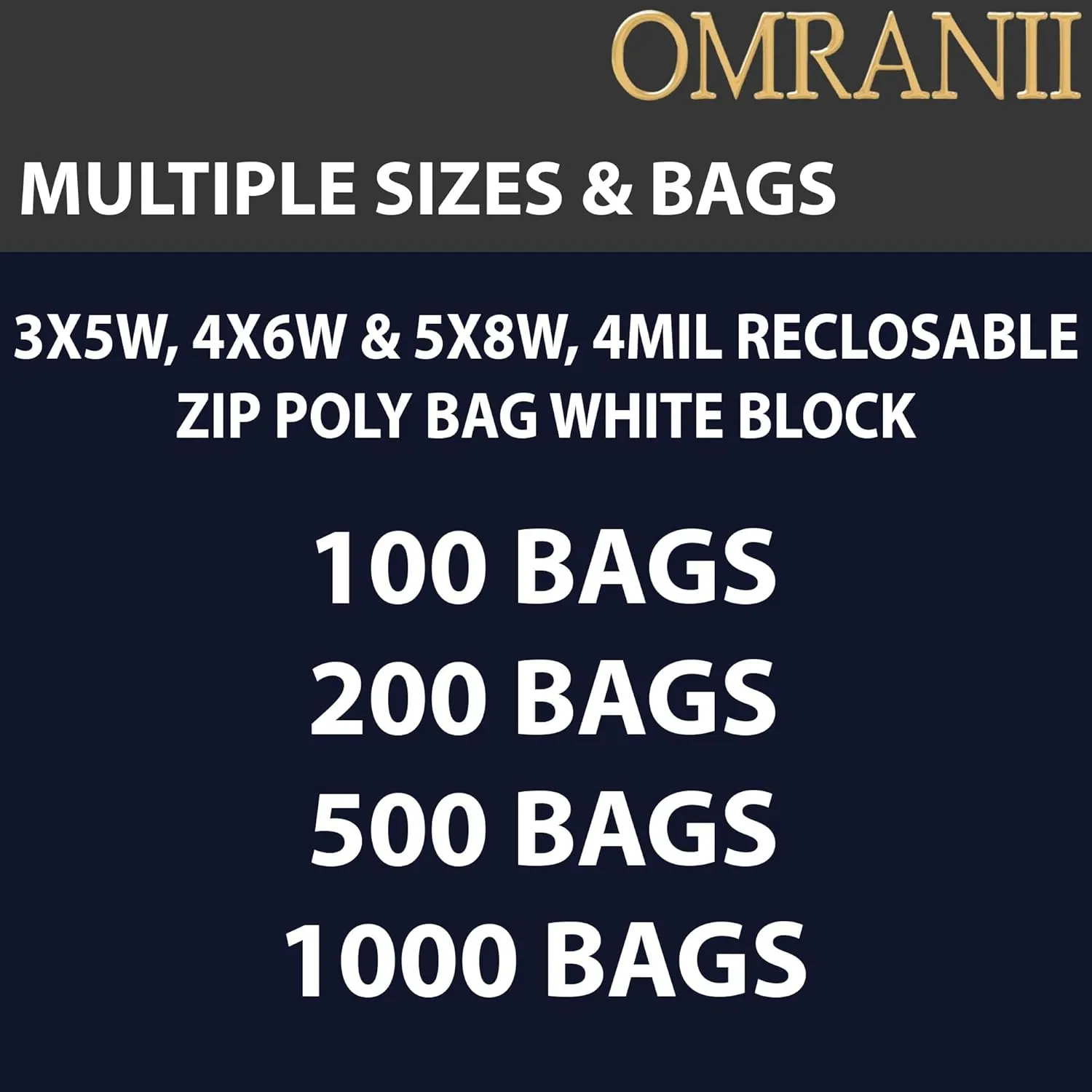 Reclosable Zip Poly Bags Write On Block, 4Mil 5" X 8W" & 100 Bags | LDPE Material, Clear Plastic with Resealable Lock Seal Zipper | Resealable Zip Top Lock For Travel, Storage, Packaging & Shipping