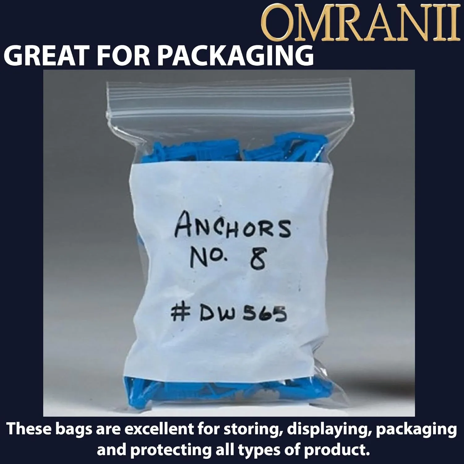 Reclosable Zip Poly Bags Write On Block, 4Mil 5" X 8W" & 100 Bags | LDPE Material, Clear Plastic with Resealable Lock Seal Zipper | Resealable Zip Top Lock For Travel, Storage, Packaging & Shipping