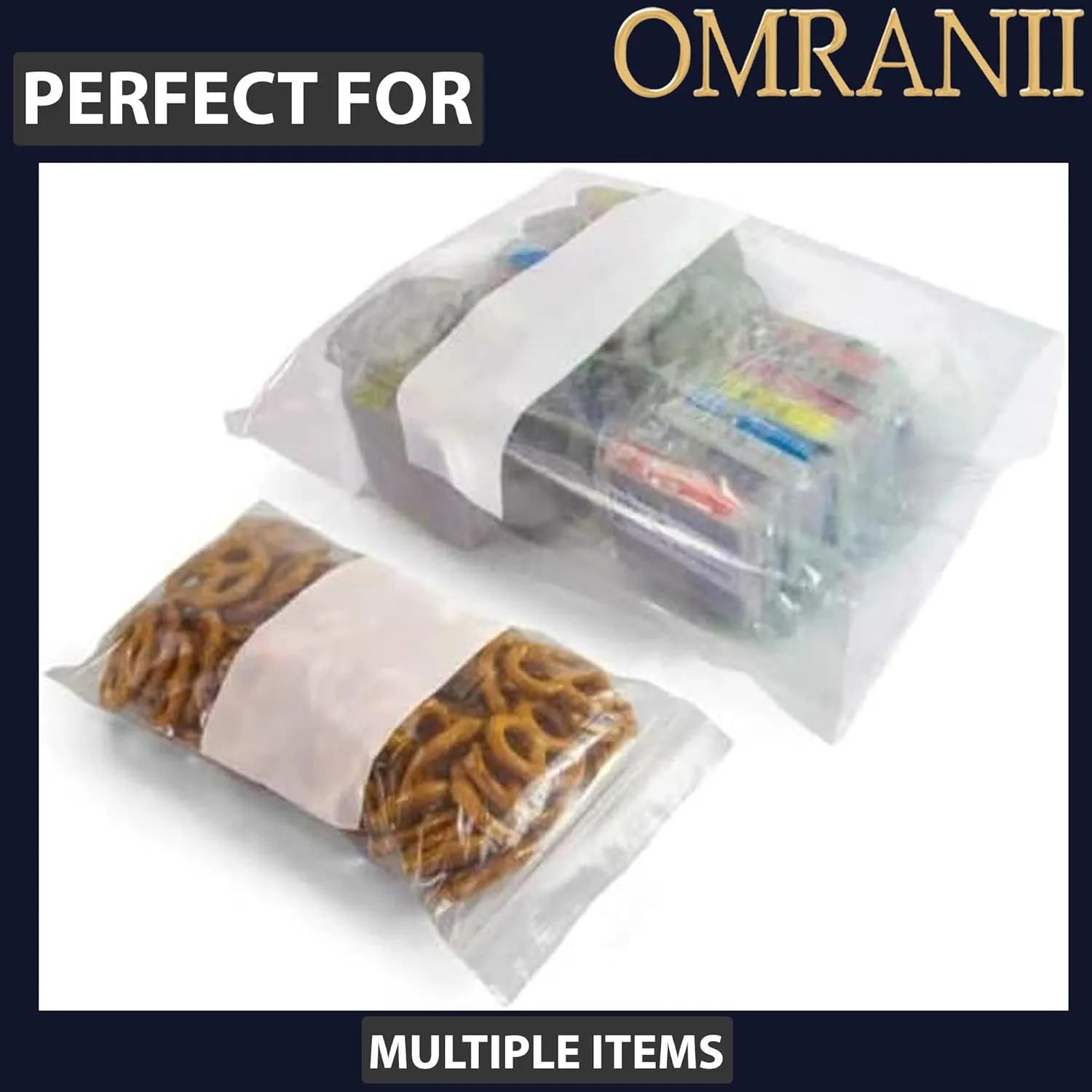Reclosable Zip Poly Bags Write On Block, 4Mil 5" X 8W" & 100 Bags | LDPE Material, Clear Plastic with Resealable Lock Seal Zipper | Resealable Zip Top Lock For Travel, Storage, Packaging & Shipping