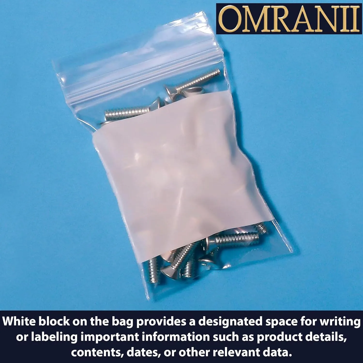 Reclosable Zip Poly Bags Write On Block, 4Mil 5" X 8W" & 100 Bags | LDPE Material, Clear Plastic with Resealable Lock Seal Zipper | Resealable Zip Top Lock For Travel, Storage, Packaging & Shipping
