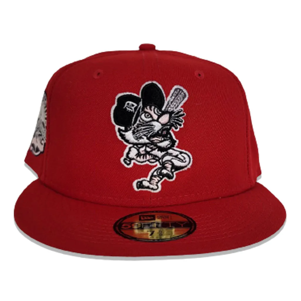 Red Detroit Tigers Pink Bottom Tiger Stadium Side Patch New Era 59Fifty Fitted
