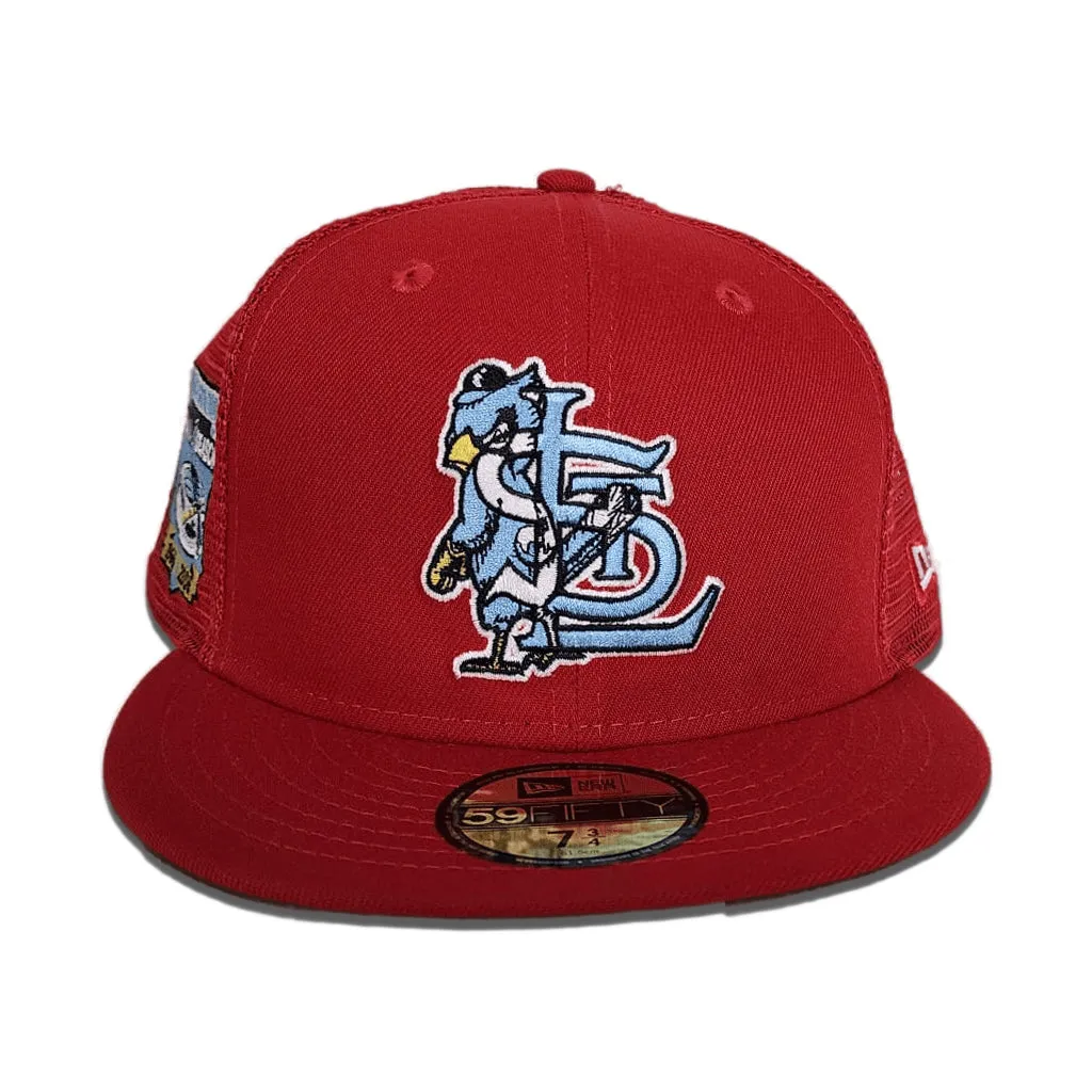 Red Trucker St. Louis Cardinals Green Bottom Busch Stadium Final Season Side Patch New Era 59Fifty Fitted