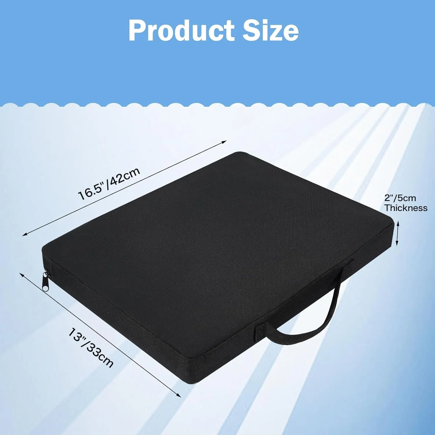 REDCAMP Portable Stadium Seat Bleacher Cushion, High Back Ground Chair/Blackless Extra Thick Stadium Cushion for Bleachers, Water Resistant