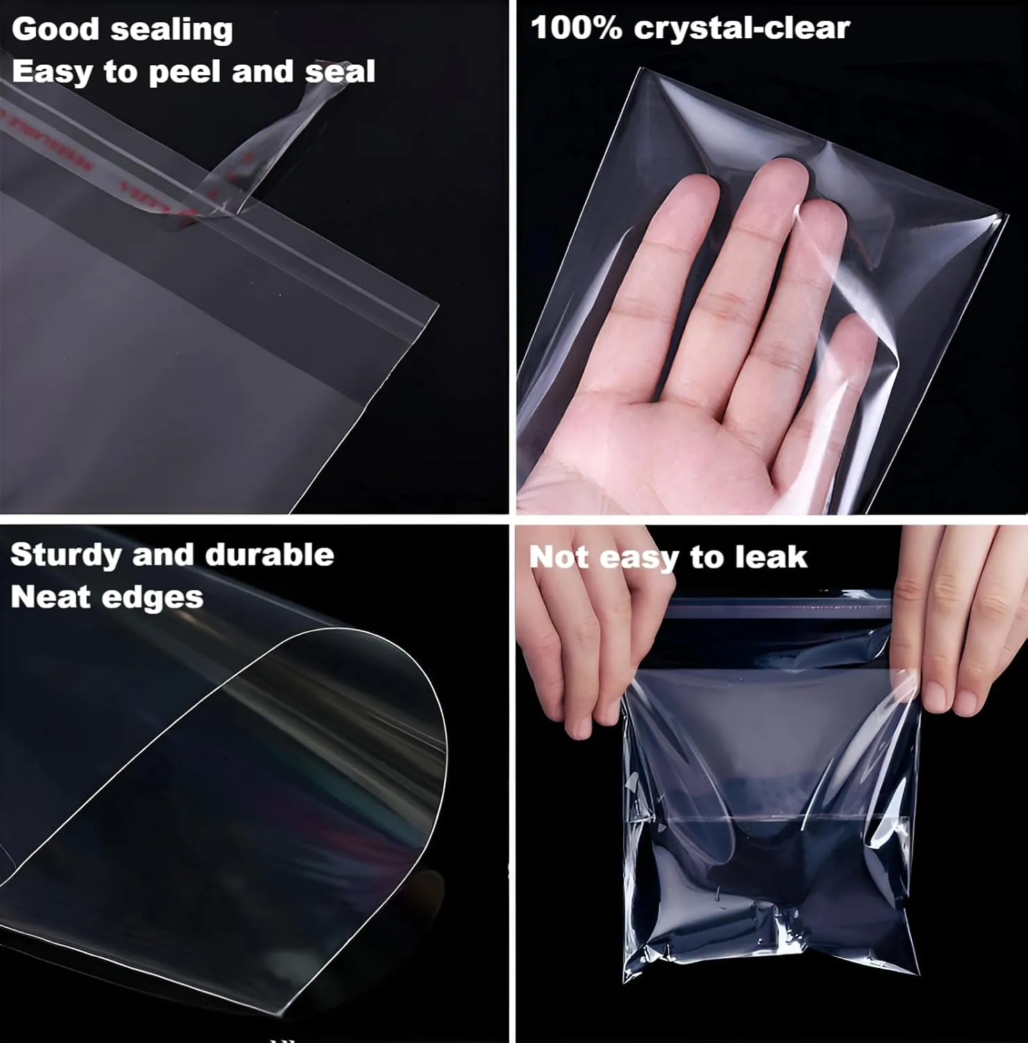 Resealable Cellophane Baggies 1000 Count 5" x 5" Self Seal Cello Wraping Resealable Square OPP Baggies for Bakery Cookies Candy Soap Cards Snacks Gift Favor Jewelry