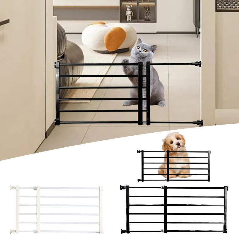 Retractable Pet Small Dog Safety Gate Baby Barrier Door Stair Fence Guard for Indoor - Black
