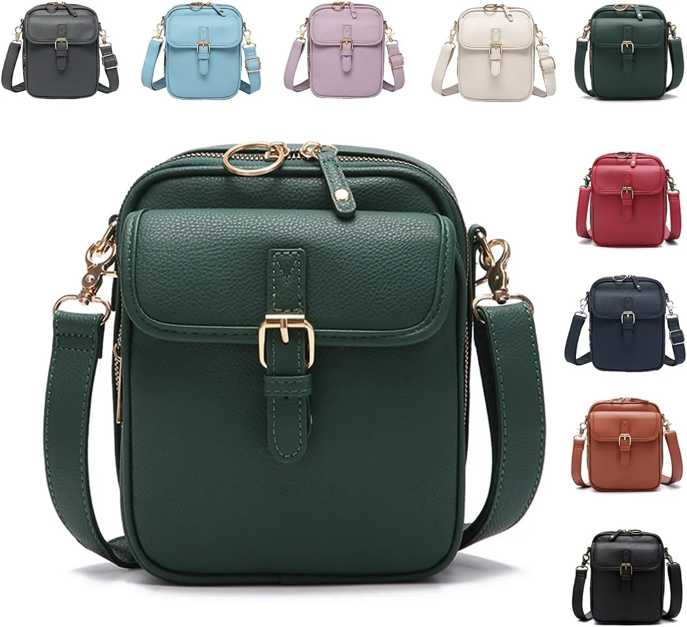 Retro Double Layer Large Capacity Mini Messenger Bag Lightweight Mobile Phone Wallet Money Clip Shoulder Bag with Card Slot