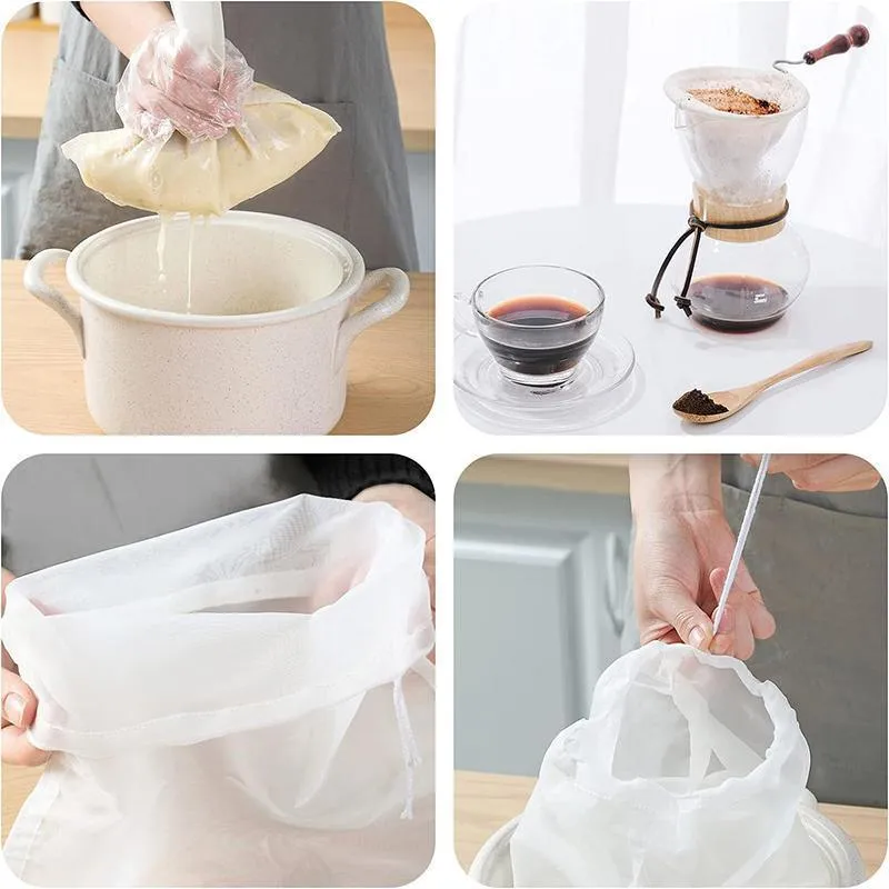 Reusable Fine Mesh Food Strainer Filter Bag 1PC 5Sizes Nylon
