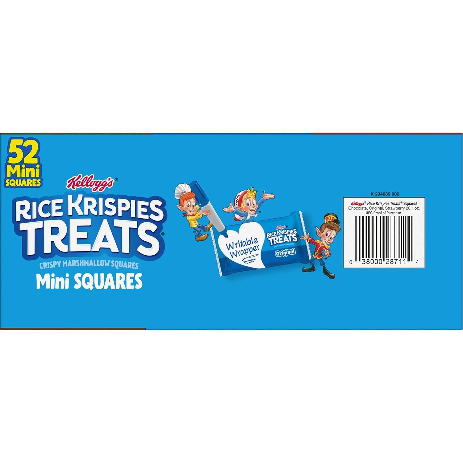 Rice Krispies Treats Mini Crispy Marshmallow Squares, Kids Snacks, Lunch Snacks, Variety Pack, 20.1oz Box (52 Bars)