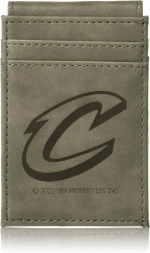 Rico Industries NBA Basketball Laser Engraved Front Pocket Wallet - Compact/Comfortable/Slim