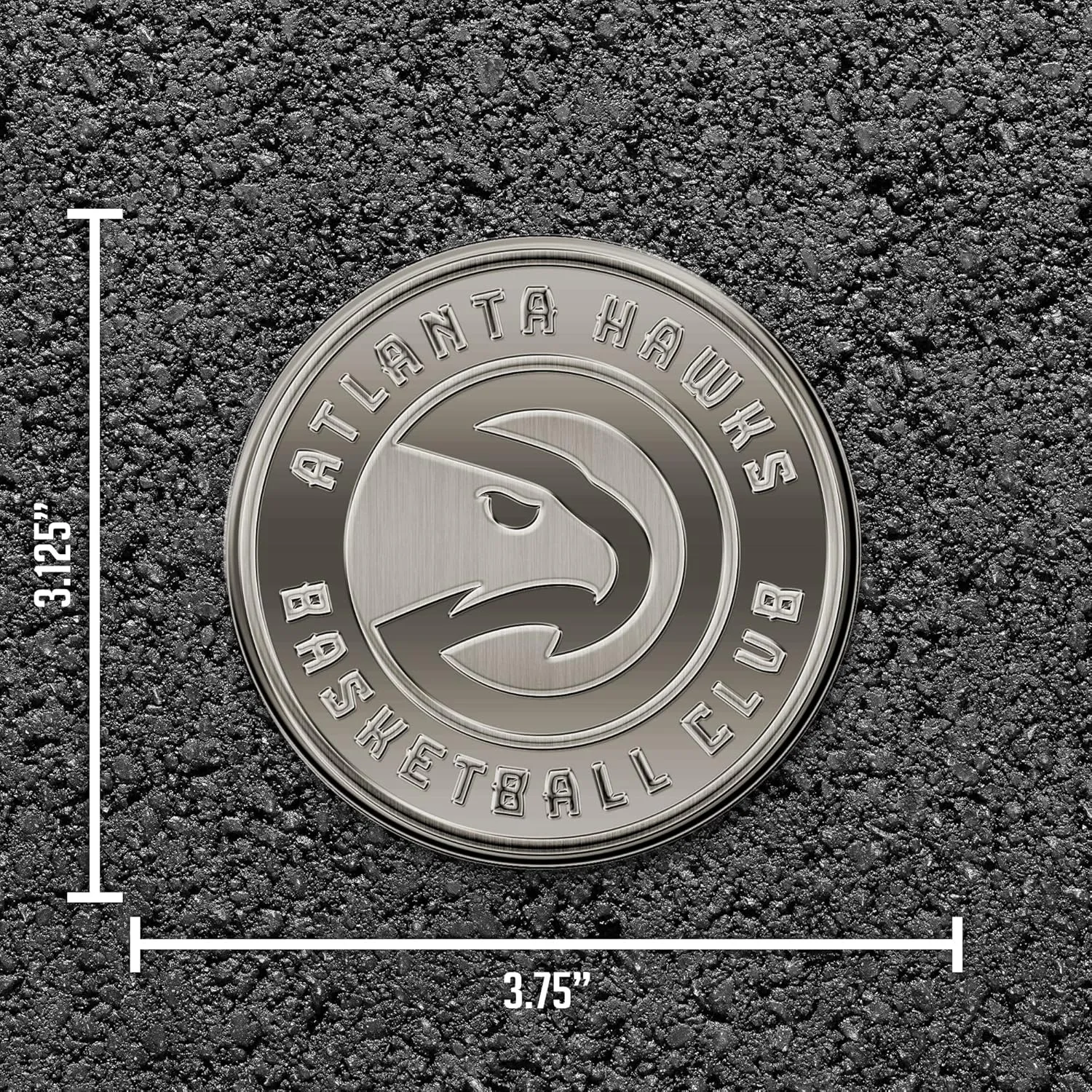 Rico Industries NBA Basketball Standard Antique Nickel Auto Emblem for Car/Truck/SUV