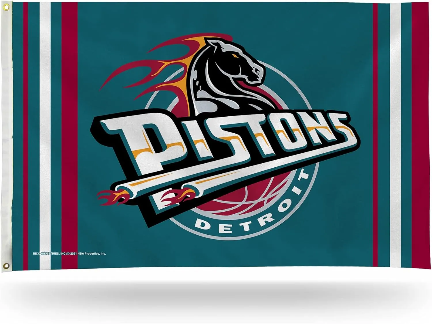 Rico Industries NBA Detroit Pistons Retro 3' x 5' Banner Flag 3' x 5' Banner Flag Single Sided - Indoor or Outdoor - Home Décor