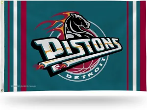 Rico Industries NBA Detroit Pistons Retro 3' x 5' Banner Flag 3' x 5' Banner Flag Single Sided - Indoor or Outdoor - Home Décor
