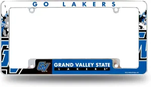 Rico Industries NCAA Grand Valley State Lakers Primary 12" x 6" Chrome All Over Automotive License Plate Frame for Car/Truck/SUV