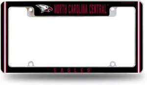 Rico Industries NCAA North Carolina Central Eagles 12" x 6" Chrome All Over Automotive License Plate Frame for Car/Truck/SUV