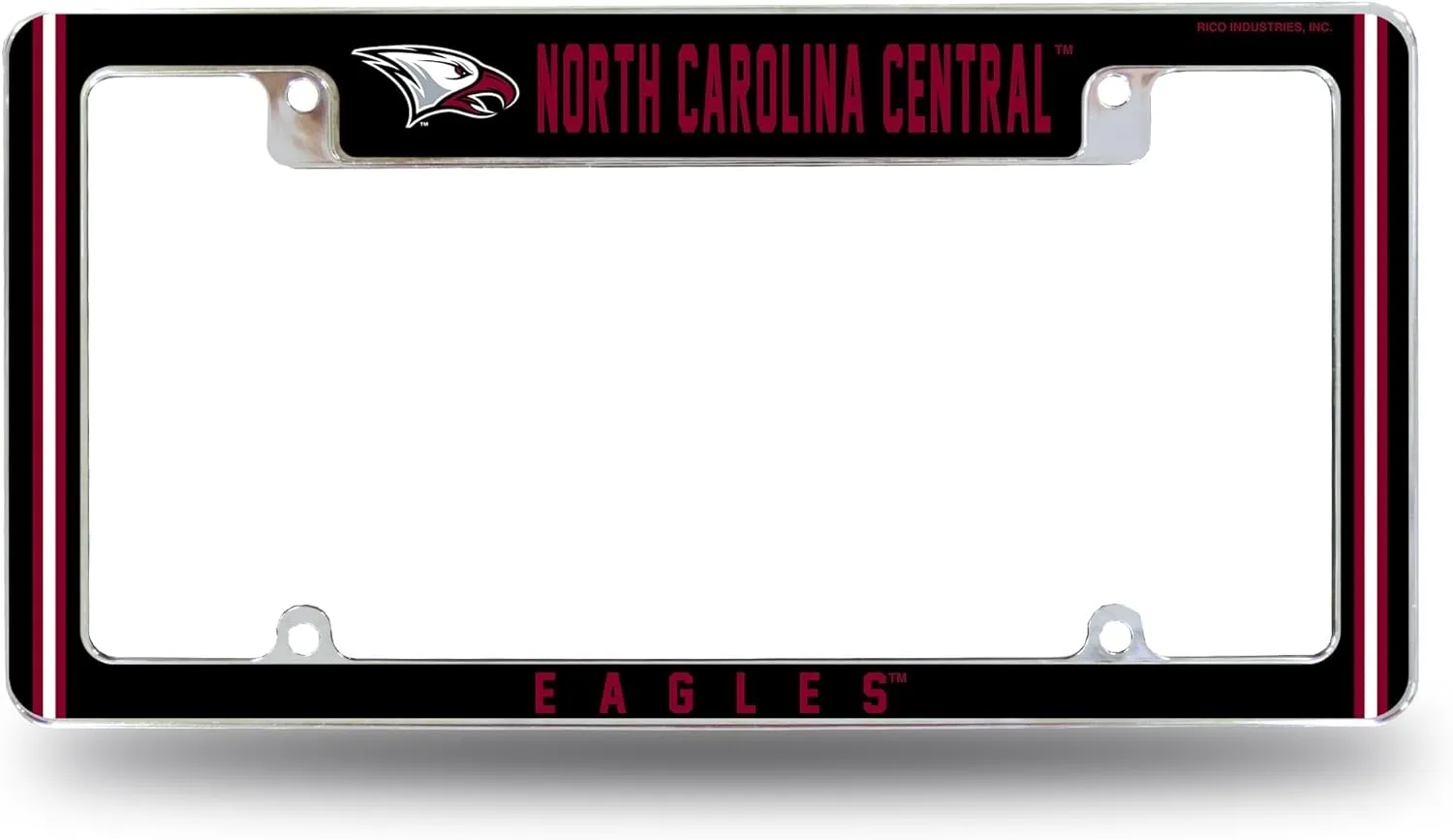 Rico Industries NCAA North Carolina Central Eagles 12" x 6" Chrome All Over Automotive License Plate Frame for Car/Truck/SUV