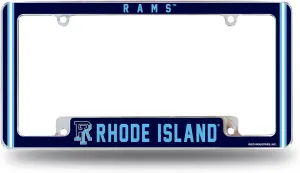 Rico Industries NCAA Rhode Island Rams 12" x 6" Chrome All Over Automotive License Plate Frame for Car/Truck/SUV