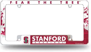 Rico Industries NCAA Stanford Cardinal Primary 12" x 6" Chrome All Over Automotive License Plate Frame for Car/Truck/SUV