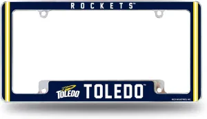 Rico Industries NCAA Toledo Rockets 12" x 6" Chrome All Over Automotive License Plate Frame for Car/Truck/SUV