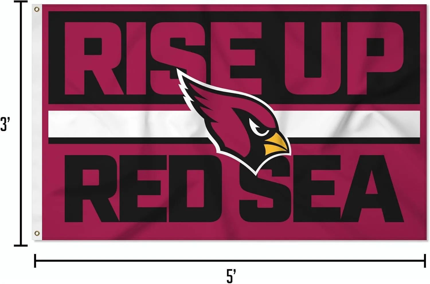 Rico Industries NFL Football Bold 3' x 5' Banner Flag Single Sided - Indoor or Outdoor - Home Décor