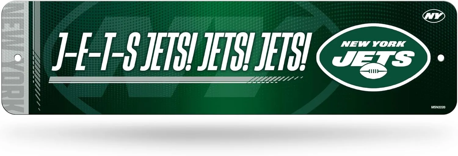 Rico Industries NFL Football Metal Street Sign 4" x 15" Home Décor - Bedroom - Office
