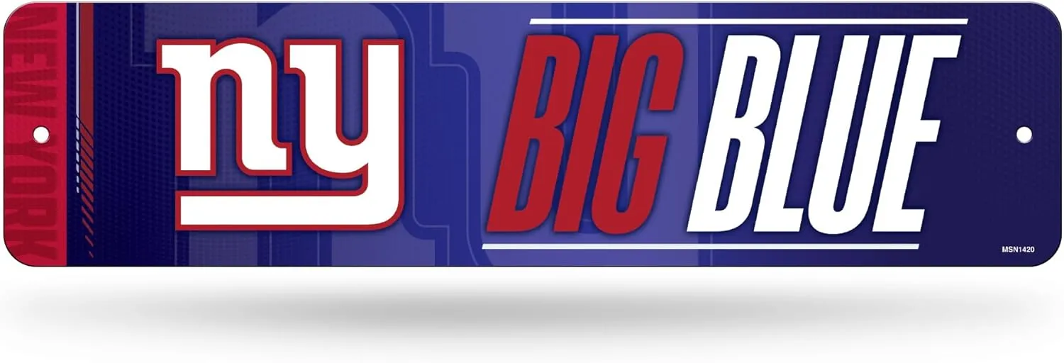 Rico Industries NFL Football Metal Street Sign 4" x 15" Home Décor - Bedroom - Office