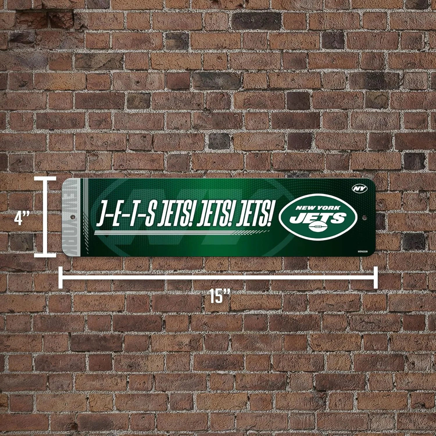 Rico Industries NFL Football Metal Street Sign 4" x 15" Home Décor - Bedroom - Office