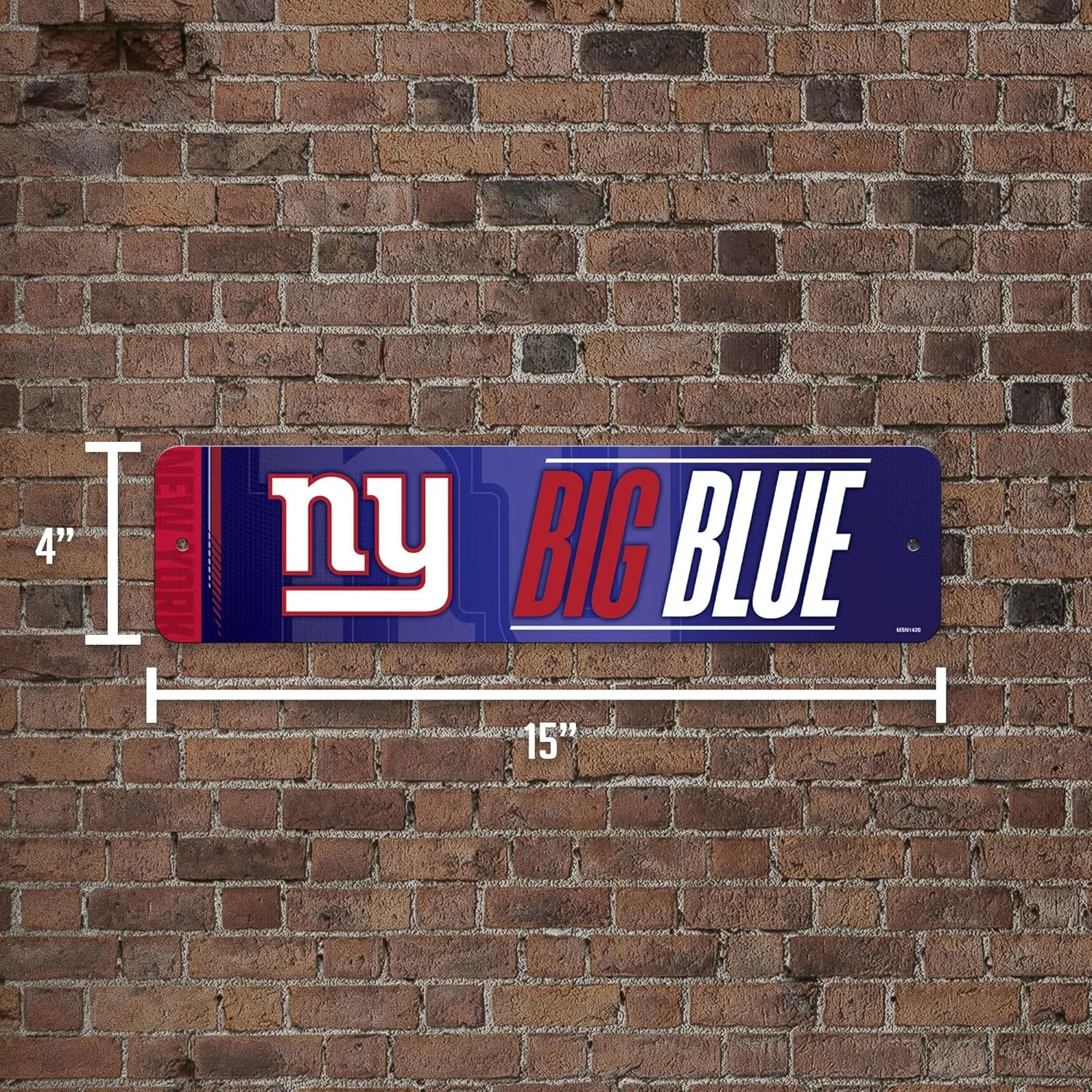Rico Industries NFL Football Metal Street Sign 4" x 15" Home Décor - Bedroom - Office