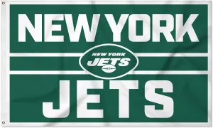 Rico Industries NFL Football New York Jets Bold 3' x 5' Banner Flag Single Sided - Indoor or Outdoor - Home Décor