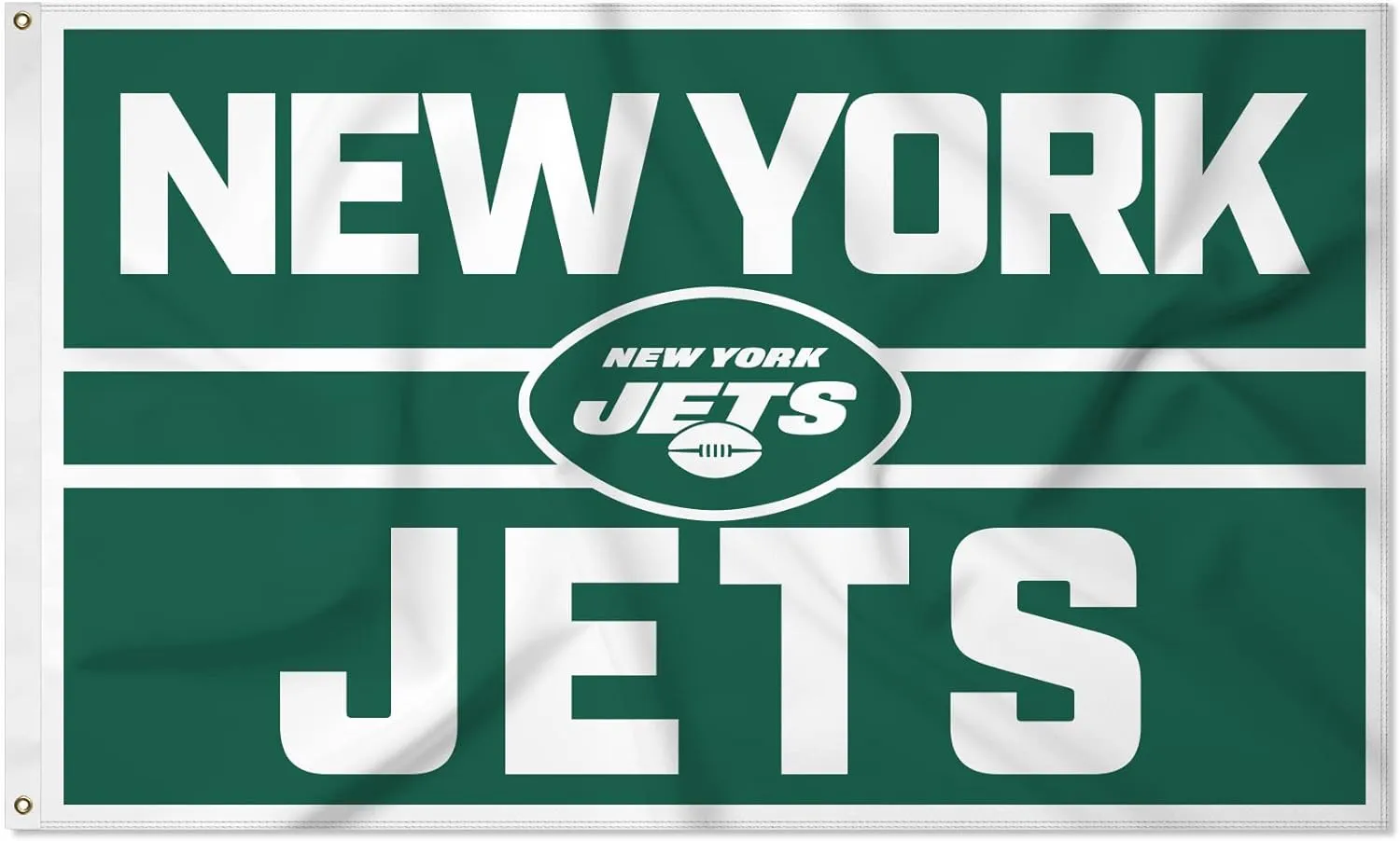 Rico Industries NFL Football New York Jets Bold 3' x 5' Banner Flag Single Sided - Indoor or Outdoor - Home Décor
