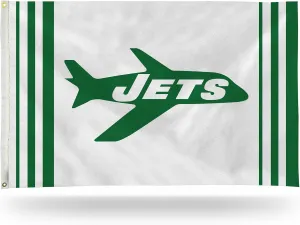 Rico Industries NFL New York Jets Retro 3' x 5' Banner Flag 3' x 5' Banner Flag Single Sided - Indoor or Outdoor - Home Décor