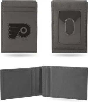 Rico Industries NHL Hockey Laser Engraved Front Pocket Wallet - Compact/Comfortable/Slim