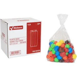 RiteSource - 3.5" x 1.5" x 8" Clear 1 lb Poly Bags, 500/bx - GP1