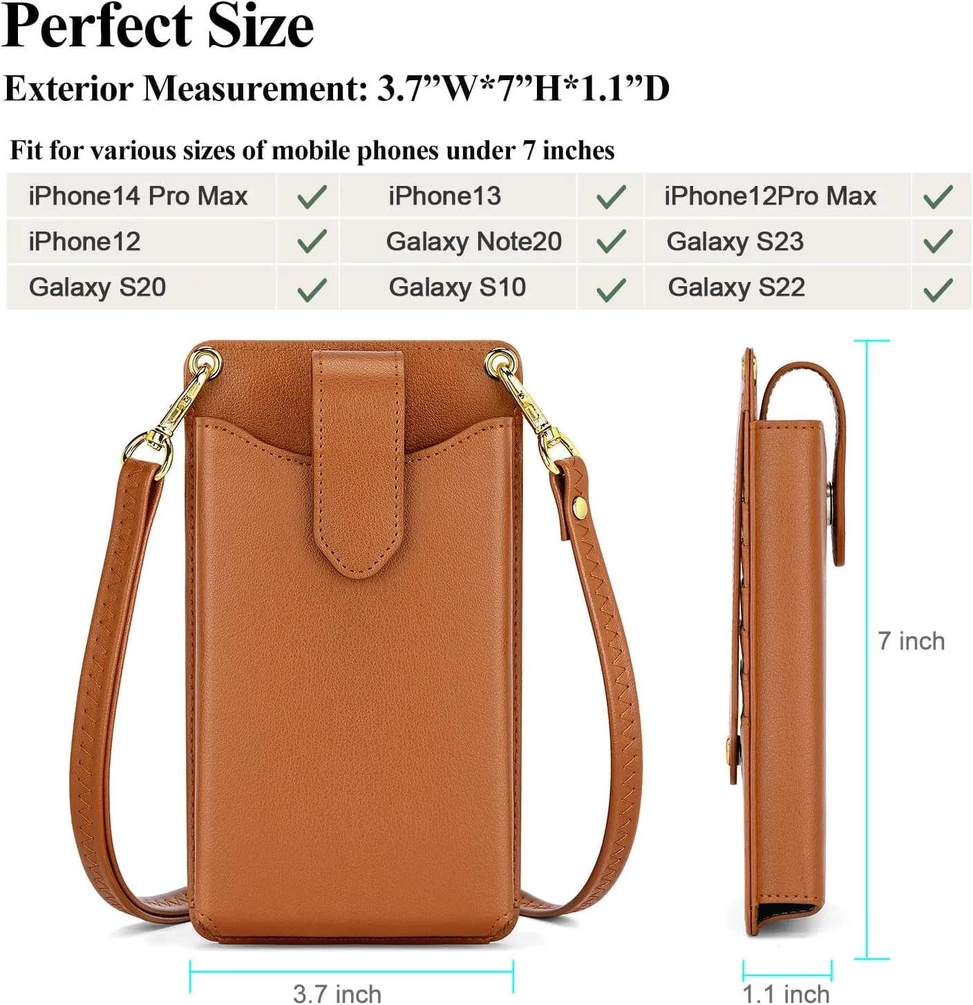 RONSIN Small Crossbody Phone Bag for Women Cell Phone Purse Wallet Mini Shoulder Bag with RFID Card Slots