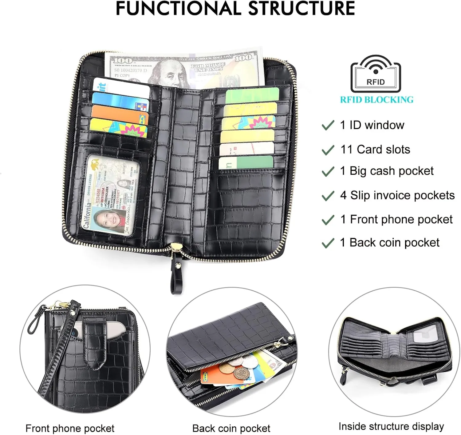 RONSIN Small Crossbody Phone Bag for Women Cell Phone Purse Wallet Mini Shoulder Bag with RFID Card Slots