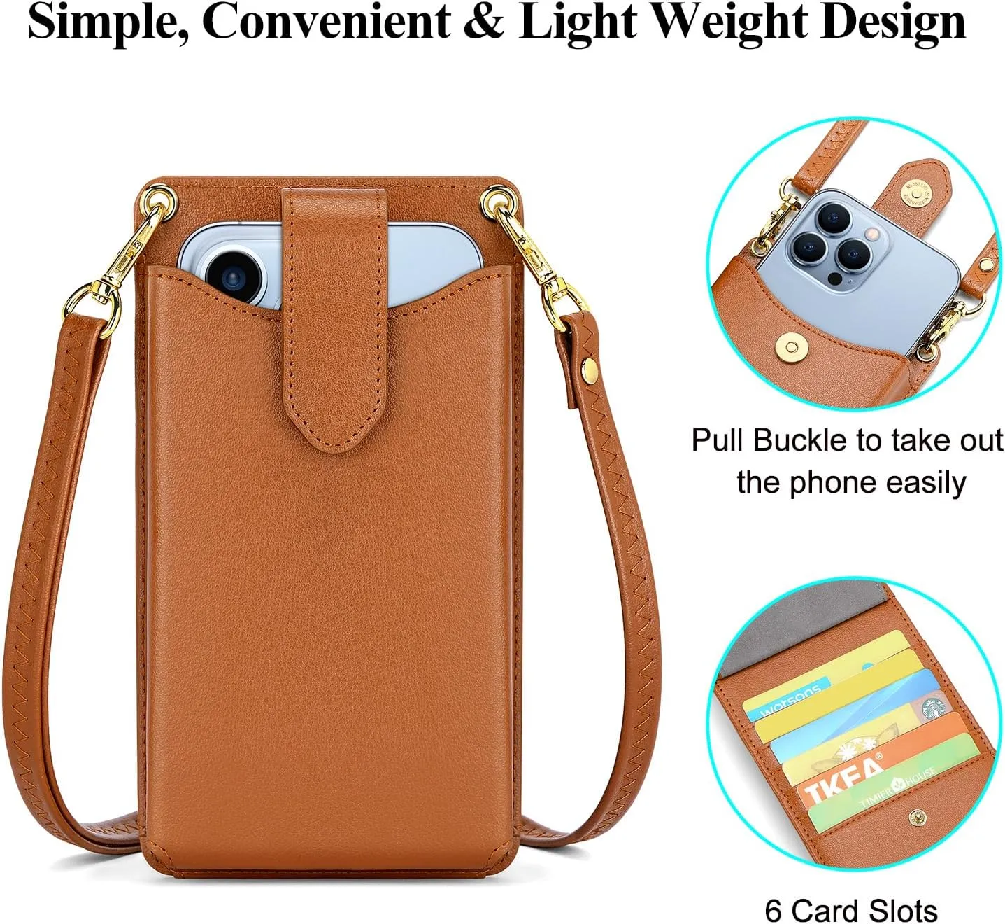 RONSIN Small Crossbody Phone Bag for Women Cell Phone Purse Wallet Mini Shoulder Bag with RFID Card Slots