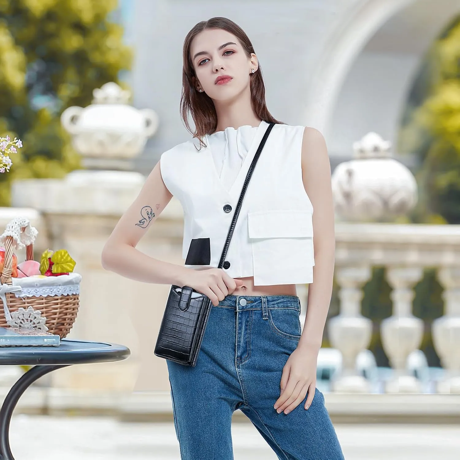 RONSIN Small Crossbody Phone Bag for Women Cell Phone Purse Wallet Mini Shoulder Bag with RFID Card Slots