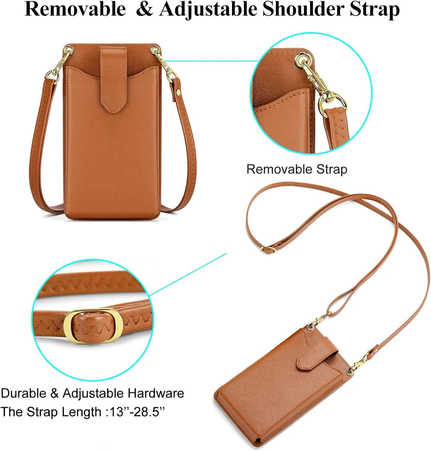 RONSIN Small Crossbody Phone Bag for Women Cell Phone Purse Wallet Mini Shoulder Bag with RFID Card Slots