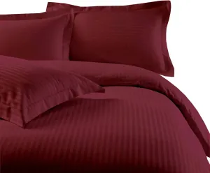 Royal Tradition 100% Brushed Microfiber 3PC Duvet Cover Set, Soft and Cozy Comforter Cover with Button Closures and 2 Pillow Shams (King/Calking, Striped Burgundy)