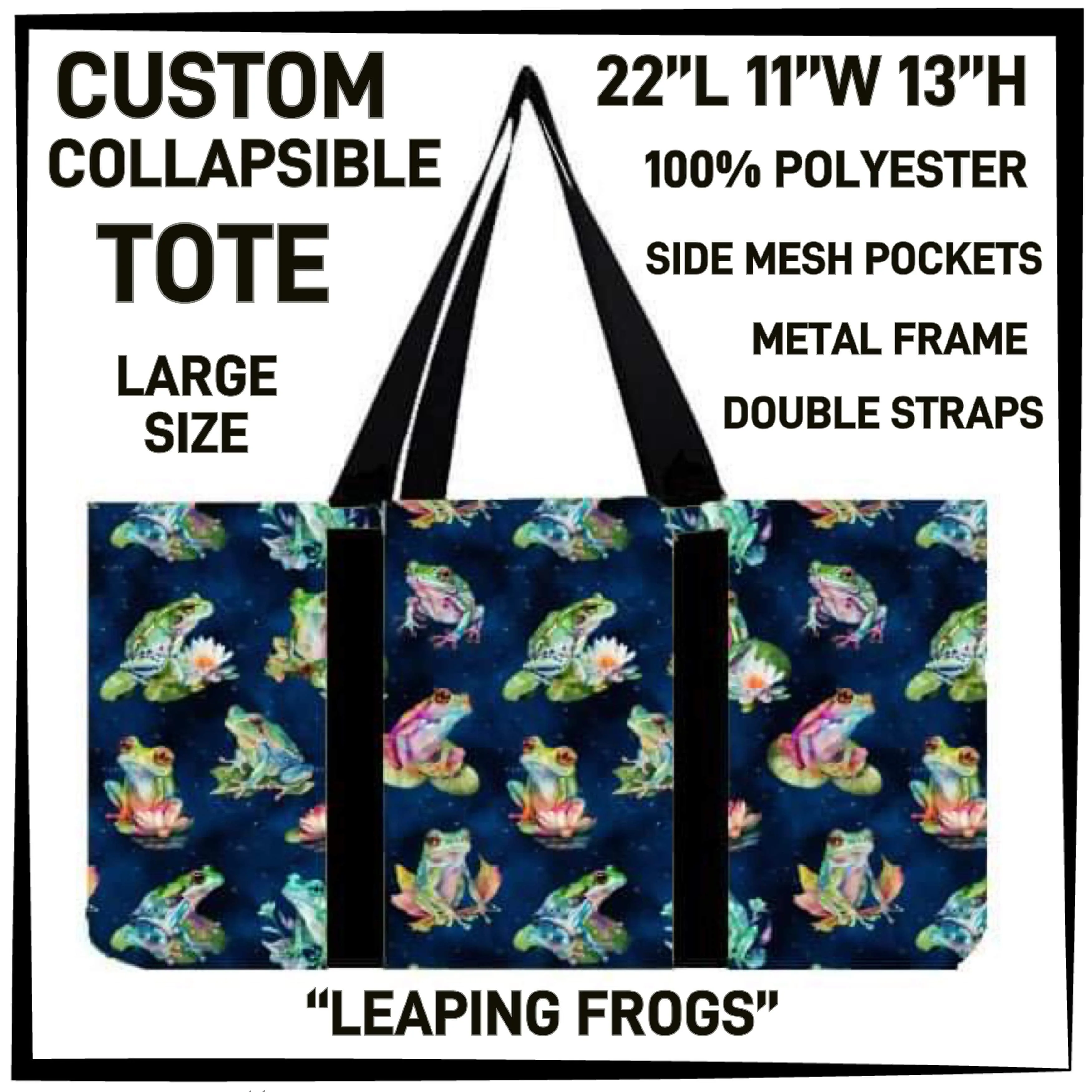 RTS - Leaping Frogs Collapsible Tote