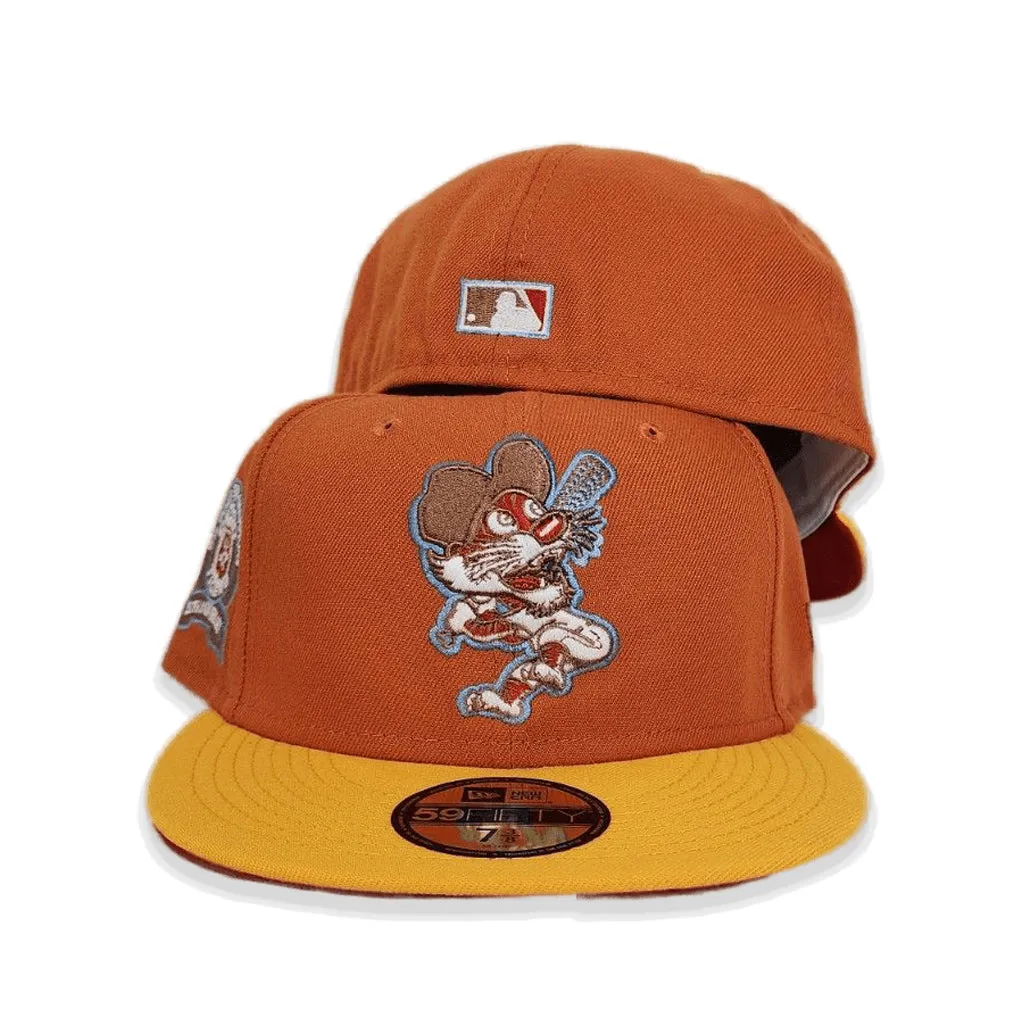 Rust Orange Detroit Tigers Yellow Visor Red Bottom 1968 World Series Champions Side Patch New Era 59Fifty Fitted