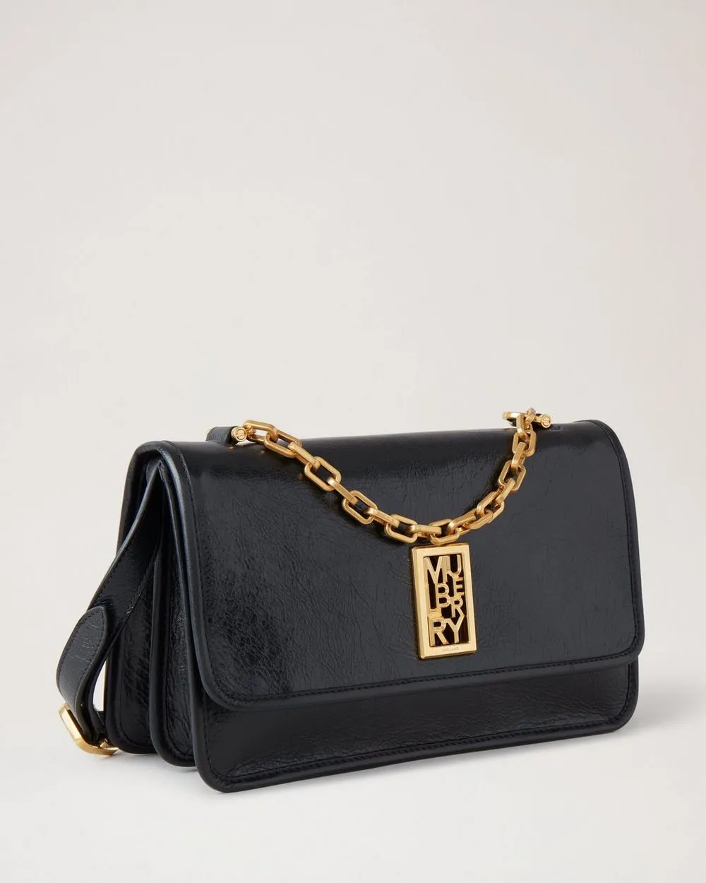 Sadie Rectangle  High Shine Leather - Mulberry