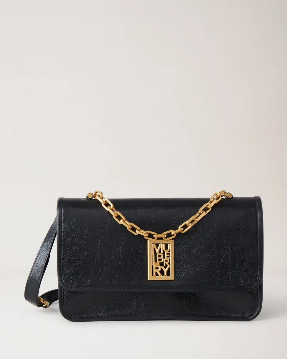 Sadie Rectangle  High Shine Leather - Mulberry
