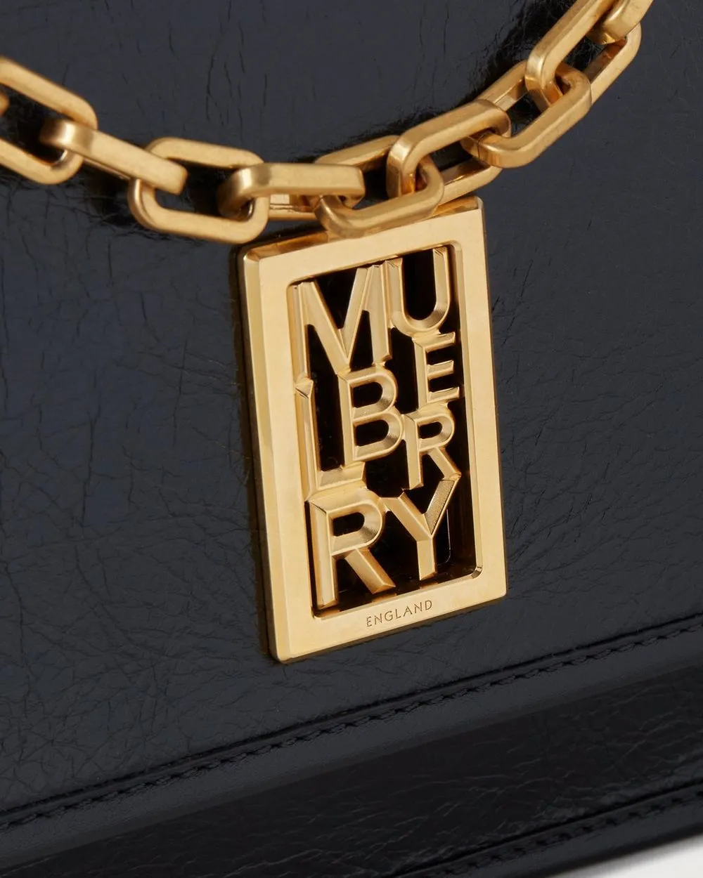 Sadie Rectangle  High Shine Leather - Mulberry