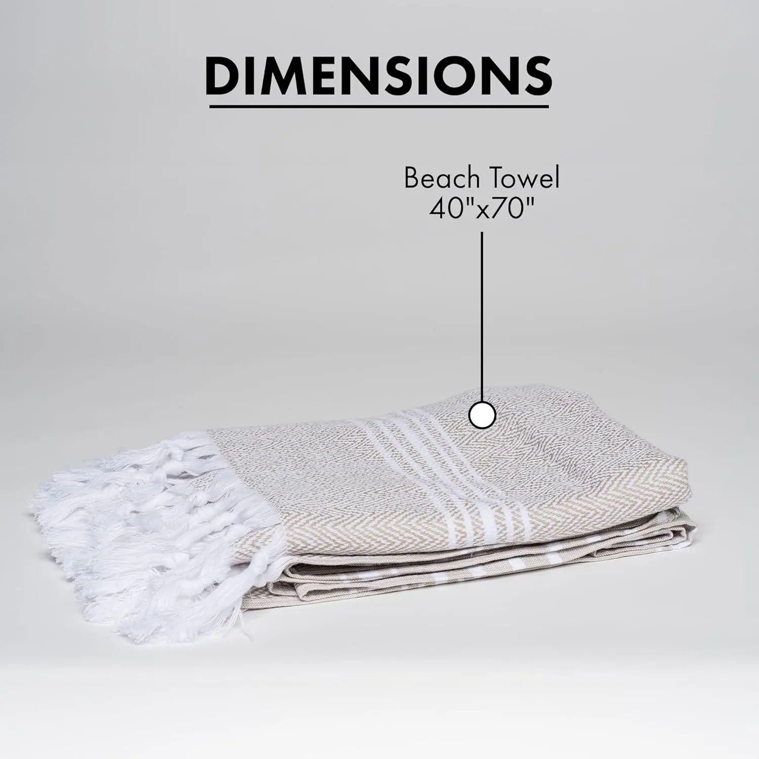 SALBAKOS - Cotton Turkish Beach Towel - Made with 100% Turkish Cotton, Lightweight, Absorbent & Quick Dry Beach Towels for Gym, Pool, Beach & Spa | 40"x70" (Linen)