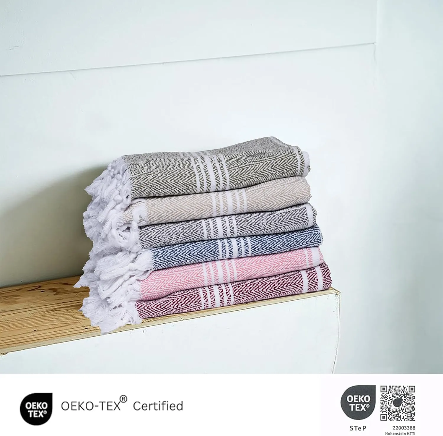SALBAKOS - Cotton Turkish Beach Towel - Made with 100% Turkish Cotton, Lightweight, Absorbent & Quick Dry Beach Towels for Gym, Pool, Beach & Spa | 40"x70" (Linen)