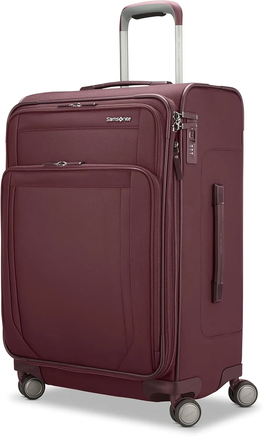 Samsonite Lineate DLX Softside Expandable Luggage with Spinner Wheels, Merlot, Medium Checked